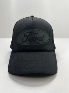 Ford Motors black trucker cap hat adjustable one size fits most - Picture 1 of 13