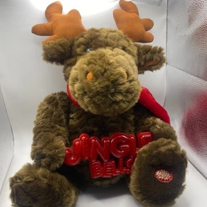 DanDee Musical "Jingle Bells" Elch 16 Zoll Plüsch mit Leuchtschild & Schal.  - Bild 1 von 7