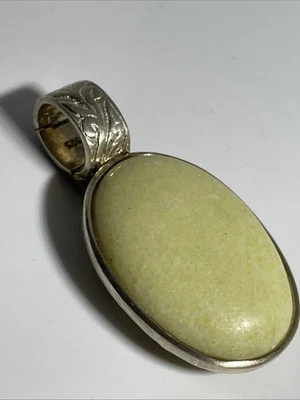 925 Silber Anhänger mit gelben grossen Stein, 11.5 Gramm,L3.6cm,B 2 cm - Bild 1 von 4