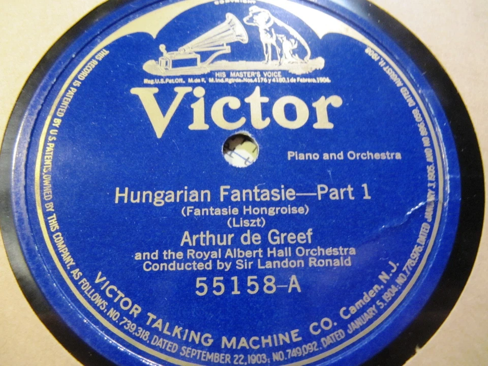 1920 ARTHUR DE GREEF LISZT Hungarian Fantasia Landon Ronald Victor 55158 2x78 - Image 1 of 2