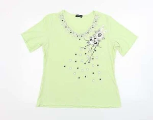 Mega Womens Gold Polyester Blend T-Shirt Size M - Picture 1 of 12