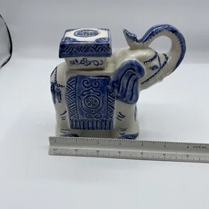Blue & White Ceramic Elephant - Picture 1 of 7