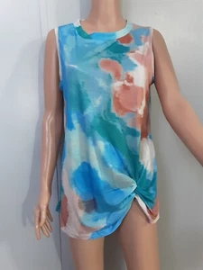Top Unbranded #506 Women's Blouse Multicolor NW out Tags Size L Sleeveles - Picture 1 of 8