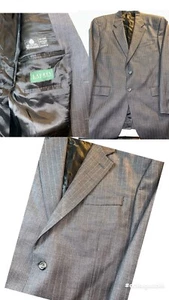 Lauren Ralph Lauren Herren Grau Nadelstreifen Wolle Anzug Mantel Größe 42R - Bild 1 von 12