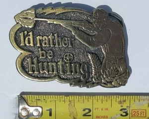 Limited Edition "I'd Rather Be Hunting" Buckle Great American Buckle Co. #529 - Picture 1 of 10