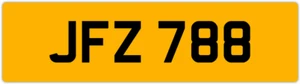 JFZ 788 J 3x3 DATELESS PRIVATE NUMBER PLATE JON JOE JAK JAC JACK JAMES JEFF JAY - Picture 1 of 1