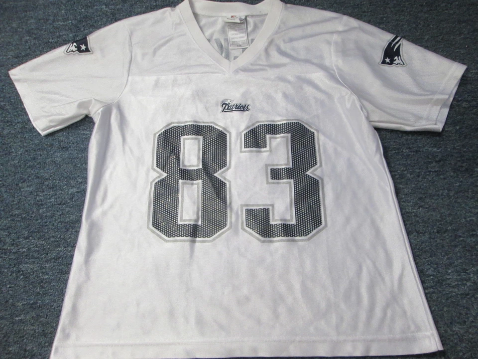 ROPA DEL EQUIPO DE LA NFL PARA MUJER CAMISETA DE LOS PATRIOTAS DE NUEVA INGLATERRA WES WELKER DAZZLE M Foto 1 de 1