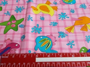 FAT QUARTER Splish Splash by Moda -Water Creatures-Fish Turtles Ducks - Picture 1 of 1
