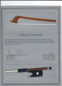 Arco de violonchelo FRANCÉS muy fino de ALFRED LAMY/Certificado Salchow - Imagen 1 de 5