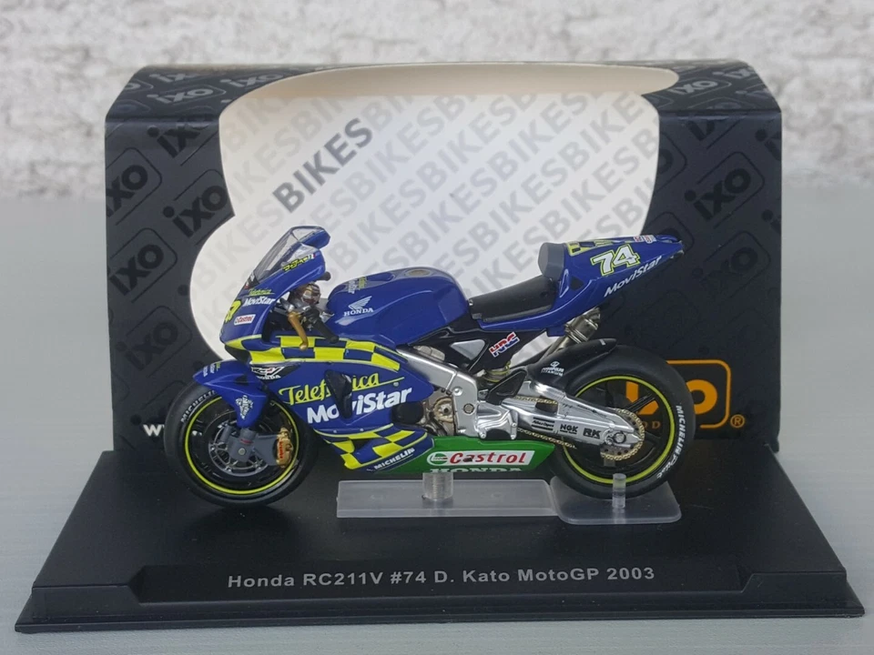 IXO 1:24 Honda RC211V ,#74 Kato, 2003, Neu in OVP - Bild 1 von 4