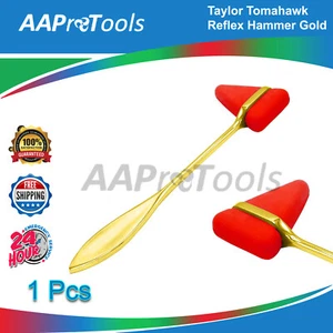 TAYLOR Tomahawk REFLEX Hammer GOLD Plated RED for NEUROLOGICAL Examination, EMT - Picture 1 of 3
