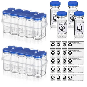 20 Stück 10 ml versiegelte sterile leere Fläschchen mit selbstheilender Injektionsöffnung Glas Pe - Bild 1 von 12