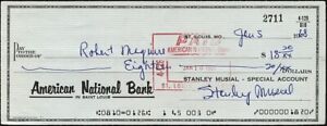 ***Stan Musial Signed Autographed Bank Check St Louis Cardinals PSA/DNA***