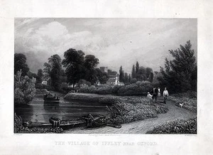 IFFLEY OXFORDSHIRE - sehr schöne grosse Ansicht Stahlstich 1840 - Original! - Picture 1 of 1