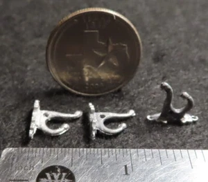 Coat Hanger Hooks Set 3 Metal Decor Unfinished Wall 1:12 Mini 1624 - Picture 1 of 5