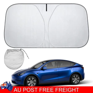 Tesla Windshield Sun Shade for Model Y 2020-2025 Front Car Win Sun Visor Protect - Picture 1 of 7