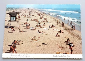 Cartolina d'epoca - CA-HUNTINGTON BEACH, a sud del molo, California c/a anni '50 - Foto 1 di 2