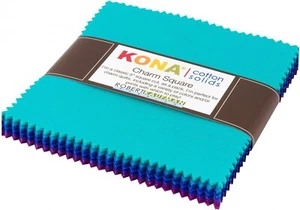 5in Squares Kona Cotton Peacock Palette 42pcs/bundle # CHS-1185-42 - Picture 1 of 2