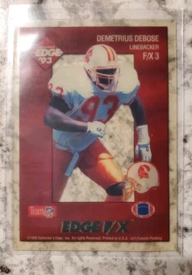 1993 Collectors Edge Football F/X Demetrius Debose Clear Plastic Insert #3 MINT - Image 1 of 2
