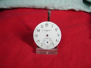 ANTIQUE POCKET WATCH DIAL ELGIN RED 60 29mm PART OR REPAIR! c10 - Picture 1 of 2