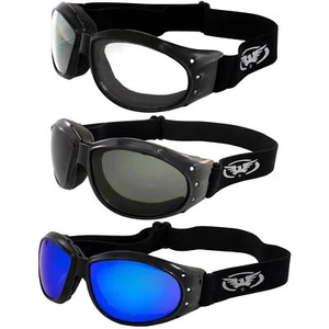 3 Pairs of Global Vision Eliminator Goggles Black with Clear Smoke & Blue Lenses - Picture 1 of 8