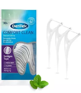 Dentek Comfort Clean Zahnseide Sticks Backenzähne Fluorid Zahnstocher 30 Stk. - Bild 1 von 5