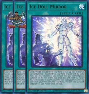 Yugioh! 3x Espejo Muñeca de Hielo BLMM-EN033 Ultra Raro 1ª Edición Casi Nuevo - Imagen 1 de 1