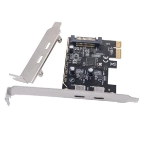 PCIe USB 3.2 GEN1 Card to 2 Port Type C ASM1042 Chip Expansion Card 5Gbps USB C - Picture 1 of 8