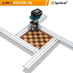 SpeTool Frässchablone für Saftrille 2-in-1 verstellbare Fräshilfe Holzarbeiten - Bild 1 von 2