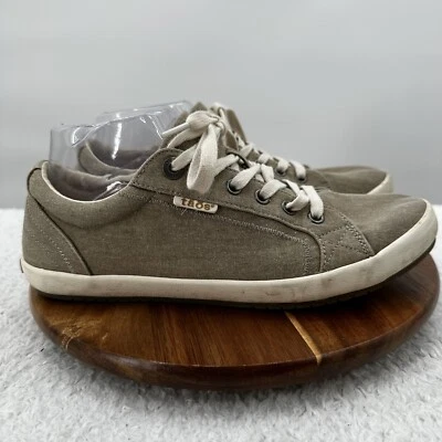 Taos Star Sneakers Shoes Womens 9.5 Beige Canvas Comfort Lace Up Low Top Casual - Image 1 of 4