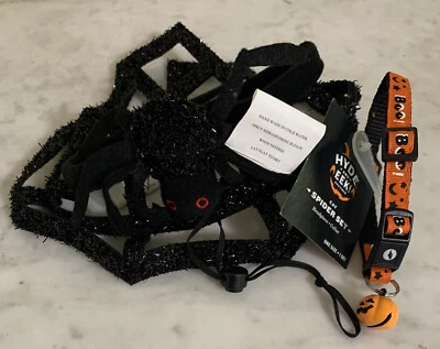 Hyde And Eek! SPIDERWEB Collars & SPIDER Headpiece Cat Halloween Costume NWT - Image 1 of 4