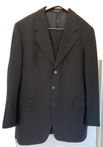 NWOT Macy's Vintage Men's Wool Suit set Italy Black 3 button Large - Picture 1 of 14