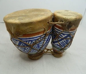 MOROCCAN DRUM TOM-TOM TABLA DARBUKA DOUMBEK TOMBAK BONGO SET HANDMADE CLAY - Picture 1 of 8