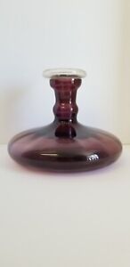 Vintage Bischoff Ameythyst Clear Glass Stopper Liquor Decanter Mushroom MCM