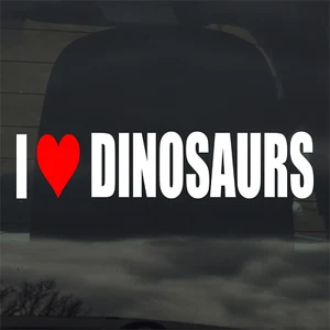 I Love Dinosaurs individueller Vinyl-Aufkleber Abziehbild Raptor T Rex Triceratops Jura - Bild 1 von 5