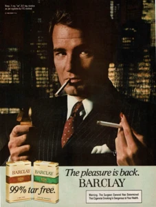 1982 Vintage Print Ad The Pleasure is back Barclay Man Smoking Woman's Hand - Bild 1 von 2