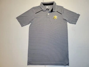 Witchia State Shockers Polo Shirt Mens L Russell Golf Pin-Striped Short Sleeve - Picture 1 of 6