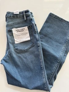 NWT Blue Denim Good American Good Curve Straight Jeans 2/26 - Picture 1 of 14