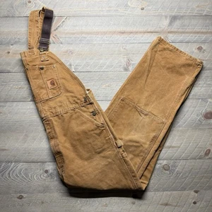 Carhartt R06 Herren 38x34 Sandstone Duck Latzhose ungefüttert Double Knee braun - Bild 1 von 14
