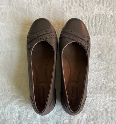 Mocasines Hush Puppies 9.5 Mujer Zapatos Cómodos Burlesque Sin Cordones Cuero Marrón Foto 1 de 4