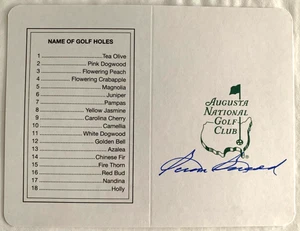 SAM SNEAD SIGNED / AUTOGRAPHED AUGUSTA NATIONAL SCORECARD MASTERS GOLF C80 - Picture 1 of 2
