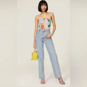 Top corto bohemio halter retorcido multicolor STAUD Citrus Kai - talla 10 - Imagen 1 de 11