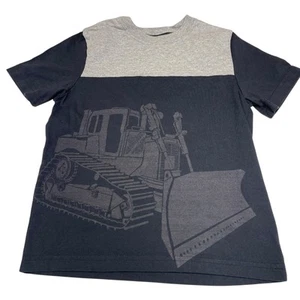 Hanna Andersson Boys Short Sleeve Bulldozer Construction Vehicle Tee Sz 120 5T - Picture 1 of 6