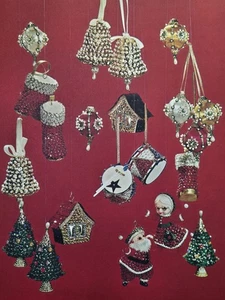 Christmas Ornaments Beaded Decorations Bells Drums Trees Magazine Print 1974 - Picture 1 of 4