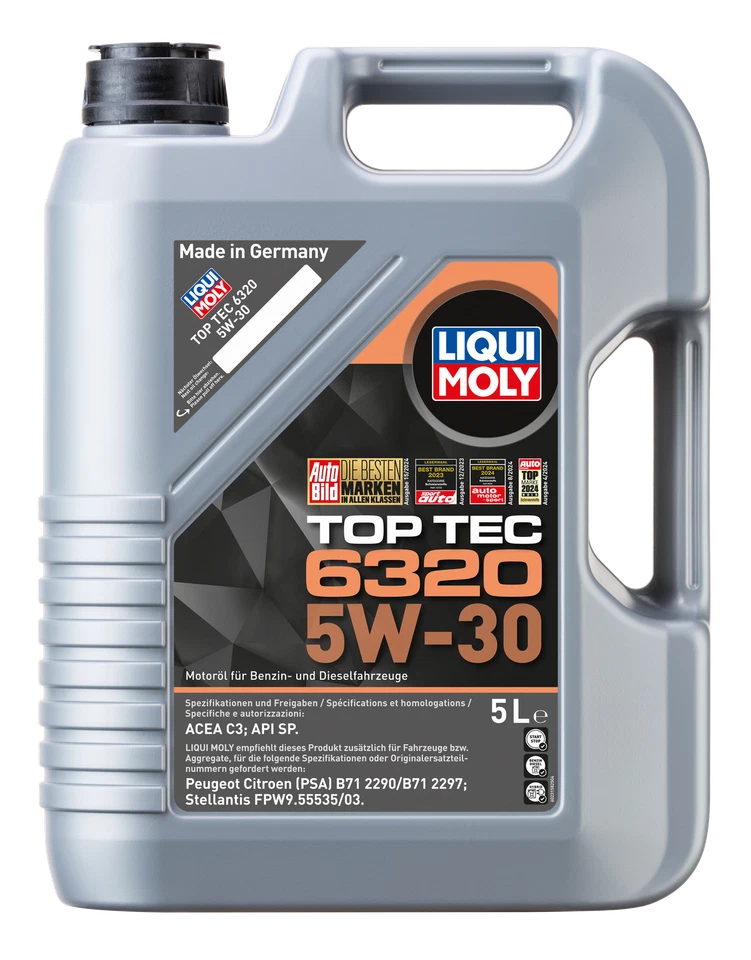 LIQUI MOLY GMBH Liqui Moly Top Tec 6320 5W-30 Motoröl 5 Liter Stellantis FPW9.55535/03 PSA