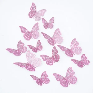Decoración de Pared Mariposa 3D 3 Tamaños, Flash 12 Piezas Decoraciones Mariposa Fiesta Nacimiento... - Imagen 1 de 7