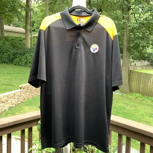 Pittsburgh Steelers Shirt Mens 2XL XXL NFL Football NFL Polo Top Blue Yellow - Picture 1 of 9