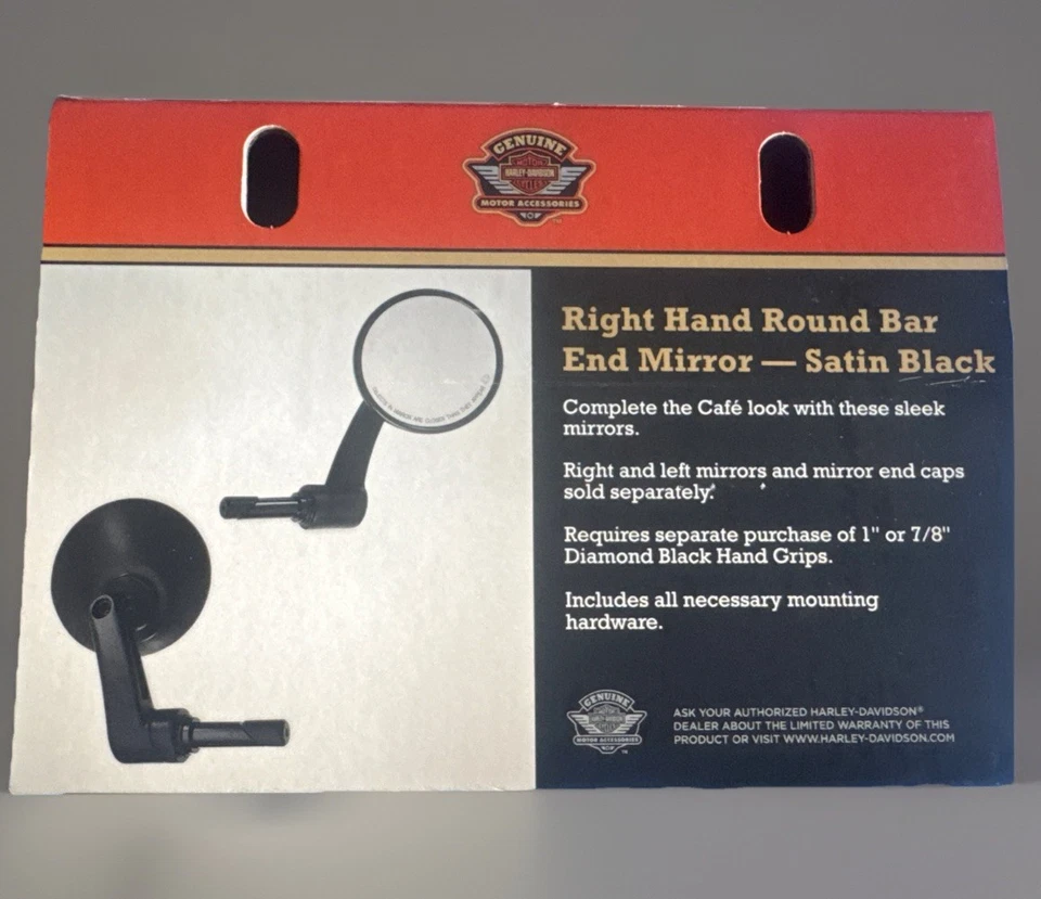 Harley-Davidson OEM круглый стержень конец зеркало, атласной черный 56000134A левой рукой - Изображение 1 из 4