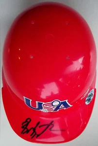 BILLY BUTLER Rookie Signed Red Team USA Baseball Mini Helmet Auto Just SP #/50 - Picture 1 of 3