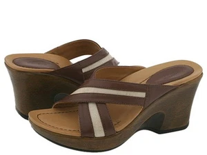 Dansko Neeci Clogs Sandals Earth Brown Linen 40 10 - Picture 1 of 2
